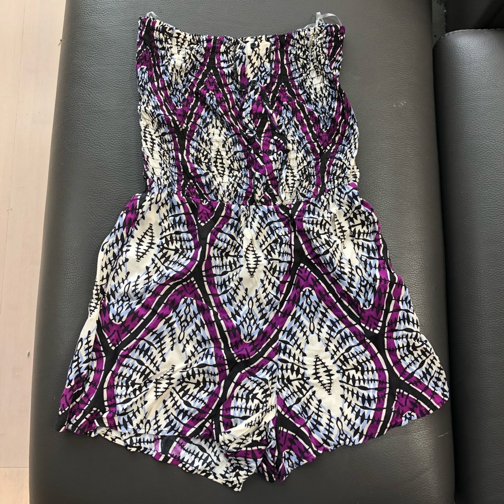 Strapless Romper with Pockets
